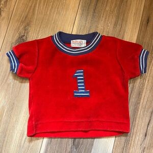 Vintage Health-Tex Baby Velour “1” Shirt USA Made 12 Month | 1st Birthday Top
